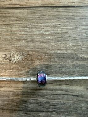 Purple Iridescent Glass Charm Bead